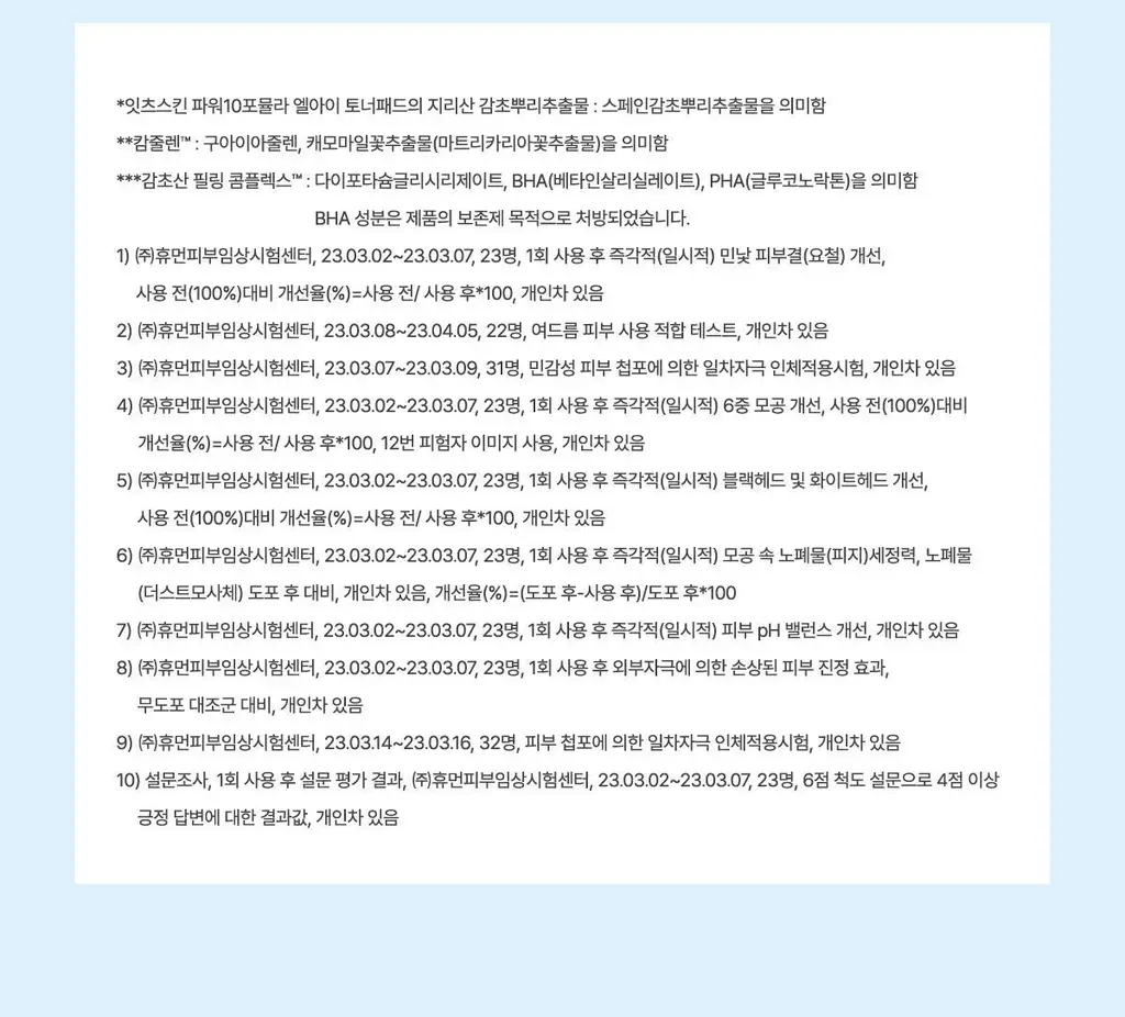 [모공/각질] 잇츠스킨 파워10 포뮬라 엘아이 토너패드 60매 상세페이지 30